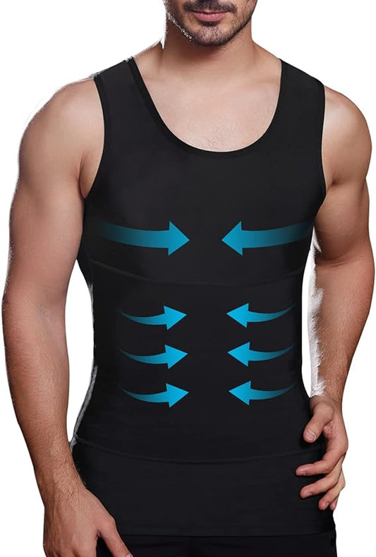 Mens Slimming Body Shaper Compression Tank Top Undershirt Shapewear