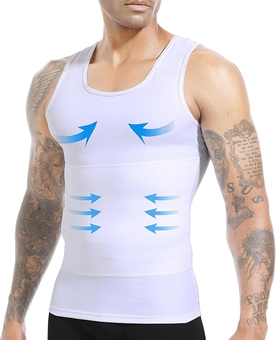 Mens Slimming Body Shaper Compression Tank Top Undershirt Shapewear