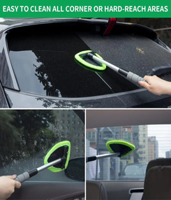 🔥Microfiber Car Windshield Cleaning Tool with Extendable Handle