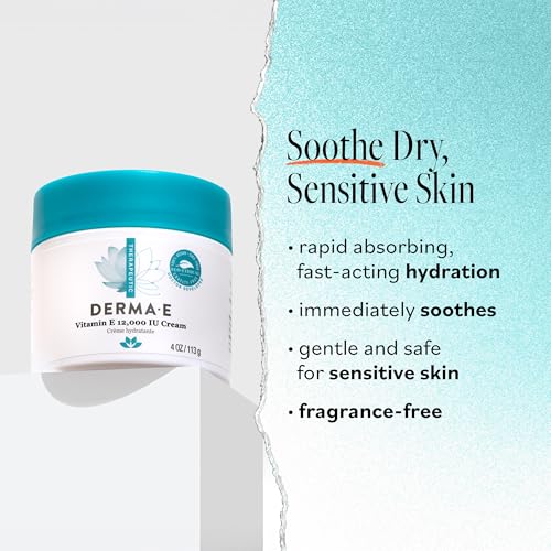 Derma E Vitamin E 12,000 IU All-in-One Moisturizer – Face, Hand & Body Cream (4 oz)